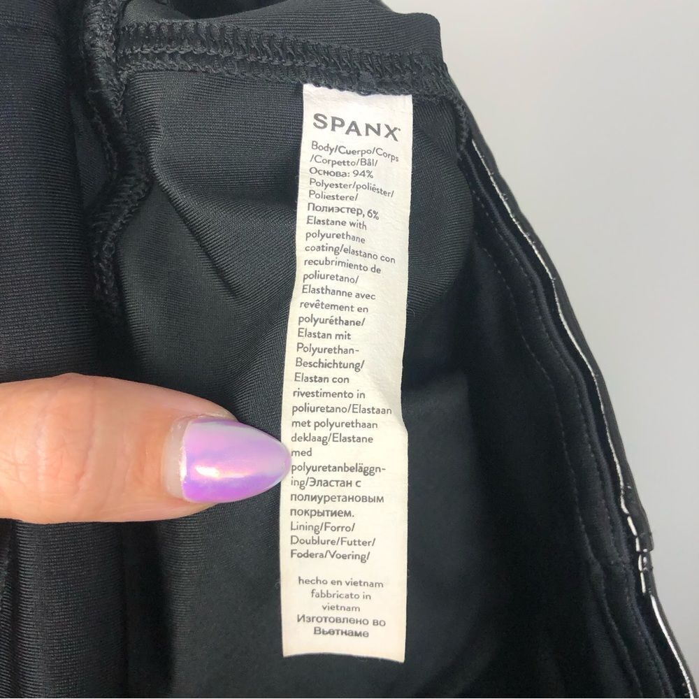 SPANX | Faux Patent Leather Body Shaping Black Leggings Women’s Size Medium & 1X - Picture 11 of 16